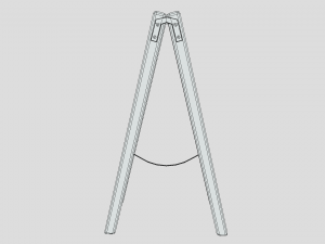 low poly cartoon wooden ladder 3D Model