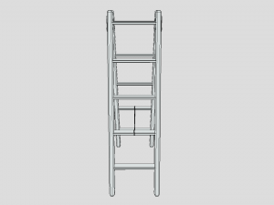 low poly cartoon wooden ladder 3D Model