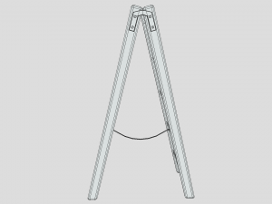 low poly cartoon wooden ladder 3D Model