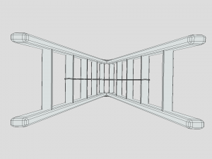 low poly cartoon wooden ladder 3D Model