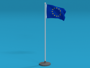 low poly seamless animated europe flag 3D Model