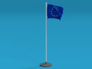 low poly seamless animated europe flag 3D-Modell