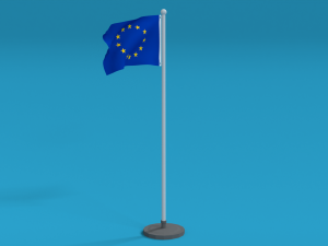low poly seamless animated europe flag 3D-Modell