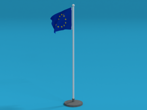 low poly seamless animated europe flag 3D-Modell