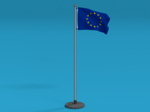 low poly seamless animated europe flag 3D-Modell