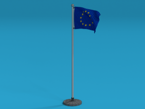 low poly seamless animated europe flag 3D-Modell
