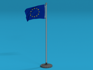 low poly seamless animated europe flag 3D-Modell