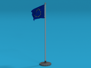 low poly seamless animated europe flag 3D-Modell