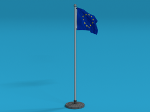 low poly seamless animated europe flag 3D-Modell