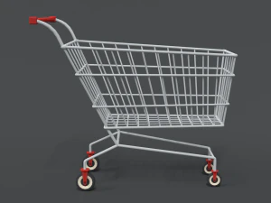 low poly cartoon super market cart 3D Model