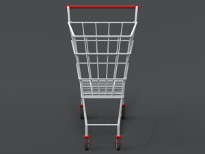 low poly cartoon super market cart 3D Model
