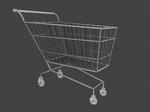low poly cartoon super market cart 3D Model