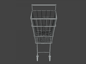 low poly cartoon super market cart 3D Model