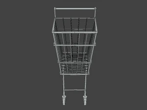 low poly cartoon super market cart 3D Model