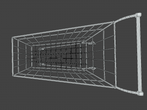 low poly cartoon super market cart 3D Model