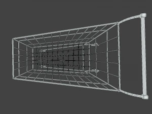 low poly cartoon super market cart 3D Model