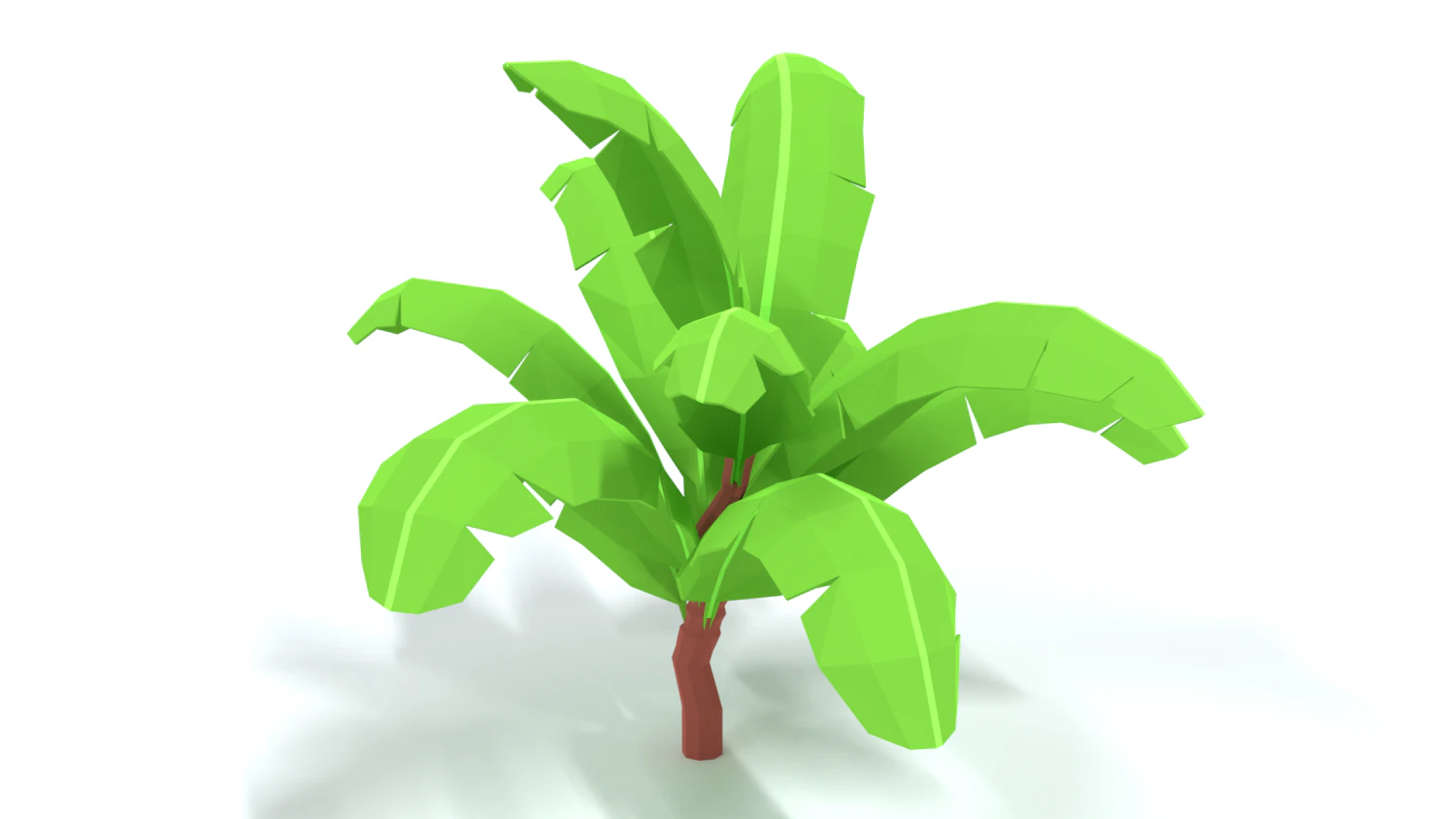 low poly cartoon banana tree 3D Model .c4d .max .obj .3ds .fbx .stl .blend