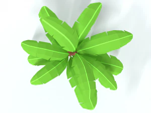 low poly cartoon banana tree 3D Model