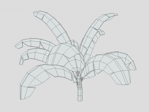 low poly cartoon banana tree 3D 모델