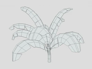 low poly cartoon banana tree 3D Model