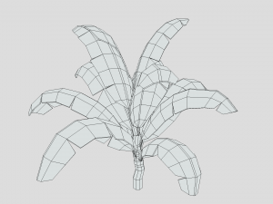 low poly cartoon banana tree 3D 모델