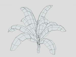 low poly cartoon banana tree 3D Model