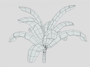 low poly cartoon banana tree 3D 모델