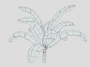 low poly cartoon banana tree 3D Model