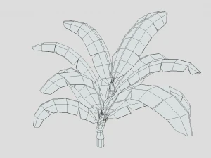 low poly cartoon banana tree 3D Model