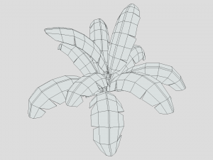 low poly cartoon banana tree 3D 모델
