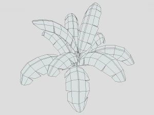low poly cartoon banana tree 3D Model