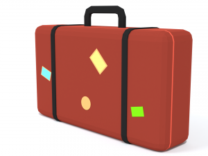 low poly cartoon suitcase Modello 3D