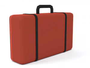 low poly cartoon suitcase 3D Model