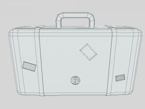 low poly cartoon suitcase 3D Model