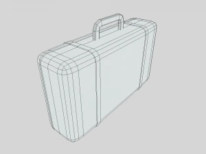 low poly cartoon suitcase 3D Model