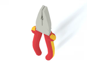 low poly cartoon pliers 3D Model