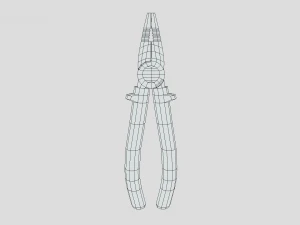 low poly cartoon pliers 3D Model