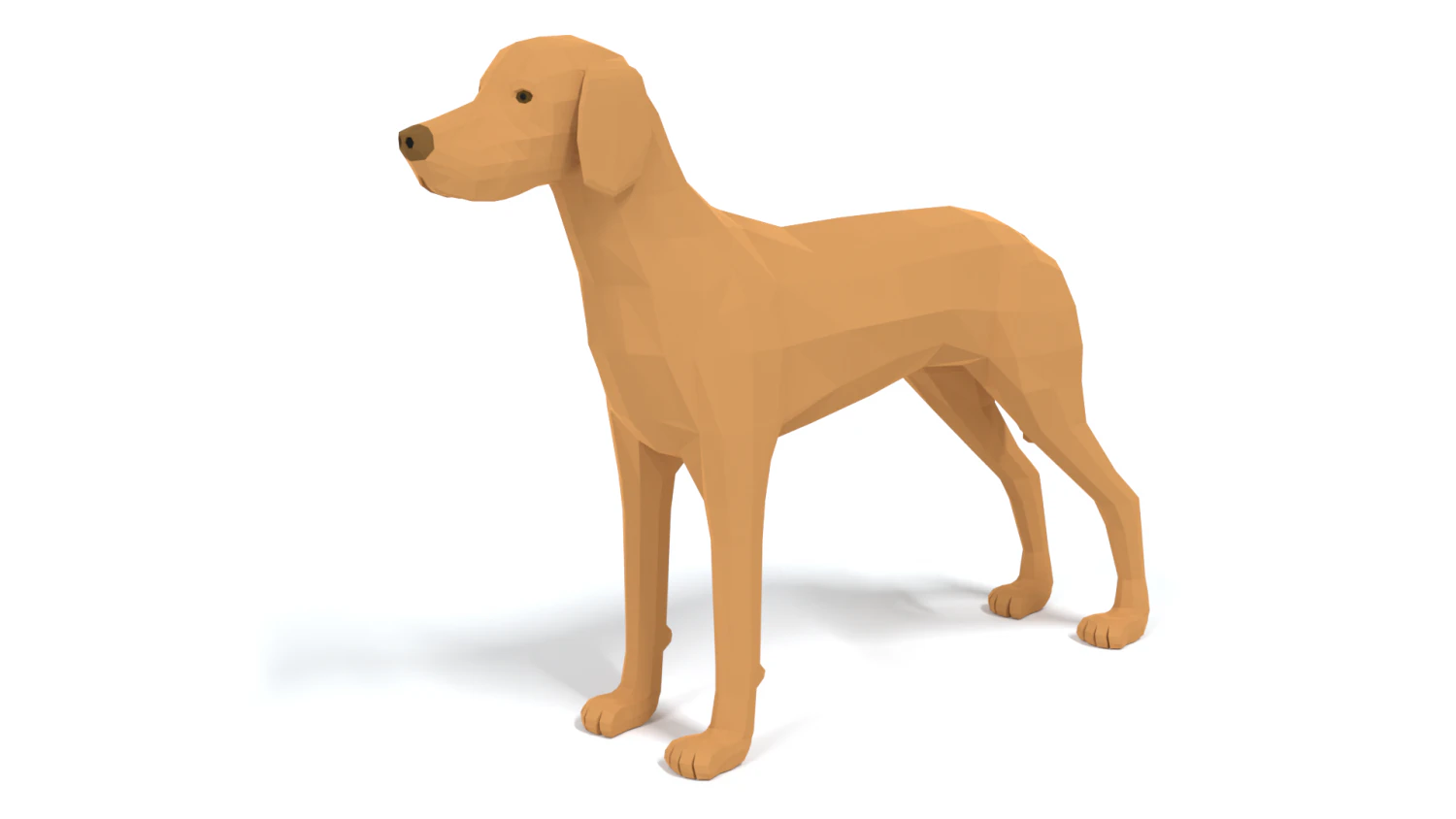 low poly cartoon hungarian vizsla dog 3D Model .c4d .max .obj .3ds .fbx .stl .blend 