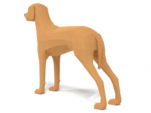 low poly cartoon hungarian vizsla dog 3D Model