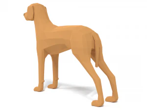 low poly cartoon hungarian vizsla dog 3D Model