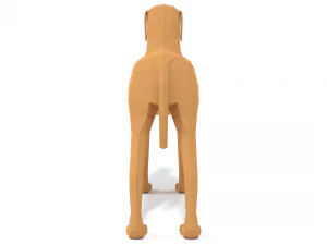 low poly cartoon hungarian vizsla dog 3D Model