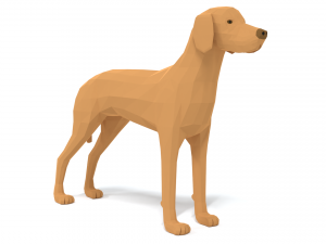 low poly cartoon hungarian vizsla dog 3D Model