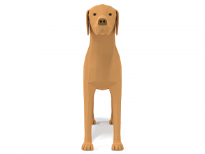 low poly cartoon hungarian vizsla dog 3D Model