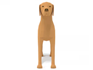 low poly cartoon hungarian vizsla dog 3D Model