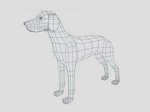 low poly cartoon hungarian vizsla dog 3D Model
