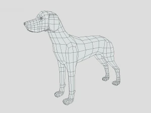 low poly cartoon hungarian vizsla dog 3D Model