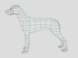 low poly cartoon hungarian vizsla dog 3D Model