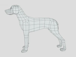 low poly cartoon hungarian vizsla dog 3D Model