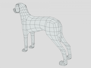 low poly cartoon hungarian vizsla dog 3D Model