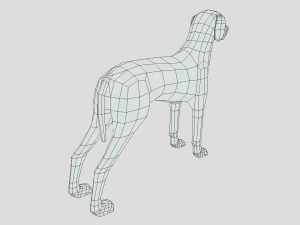 low poly cartoon hungarian vizsla dog 3D Model